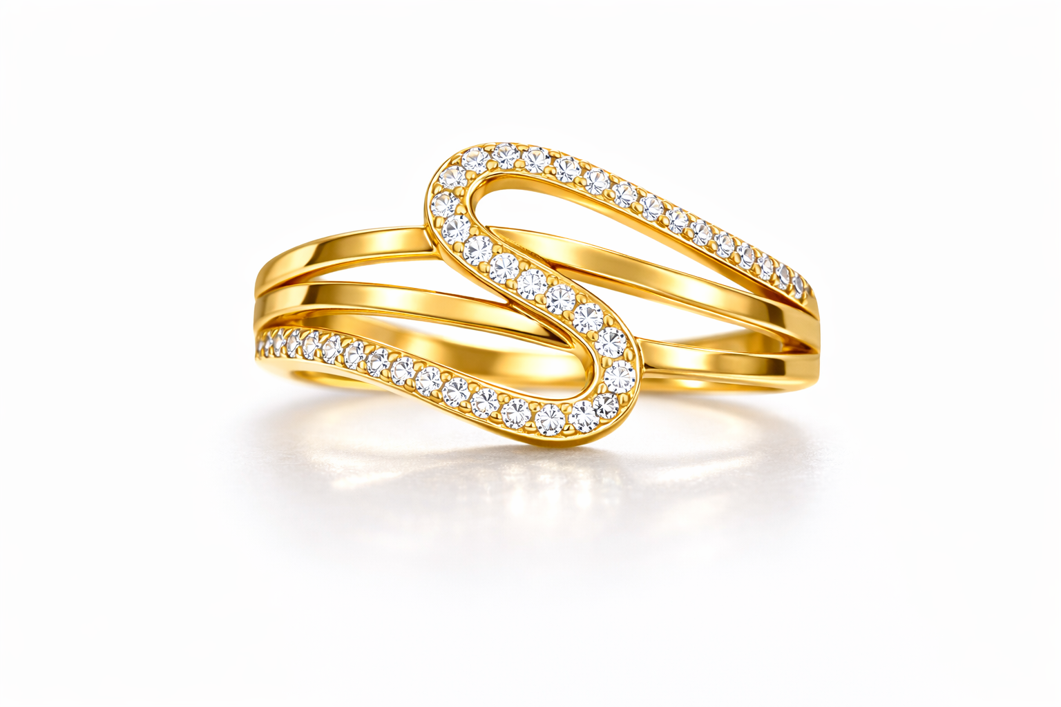 14KT SPECIAL OFEFR SILHOUETTE CZ DELICATE RING Size 7 Weigth 2GR
