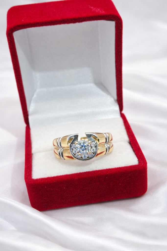 14KT HORSESHOE ENGAGMENT WOMAN'S RING Size 10 Weight 5.4GR