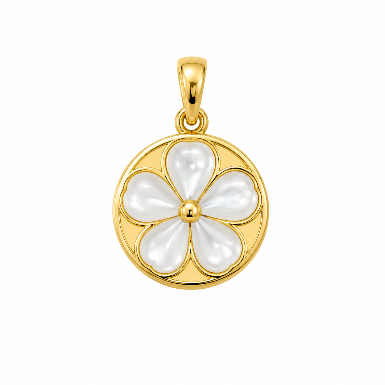 10KT ROUND FLOWER PENDANT Size  Weigth 1.1GR