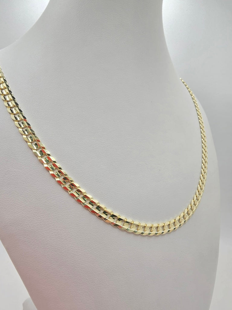 14KT SOLID CUBAN CURB FLAT CHAIN Size 20INCH 4MM Weight 8.1GR.
