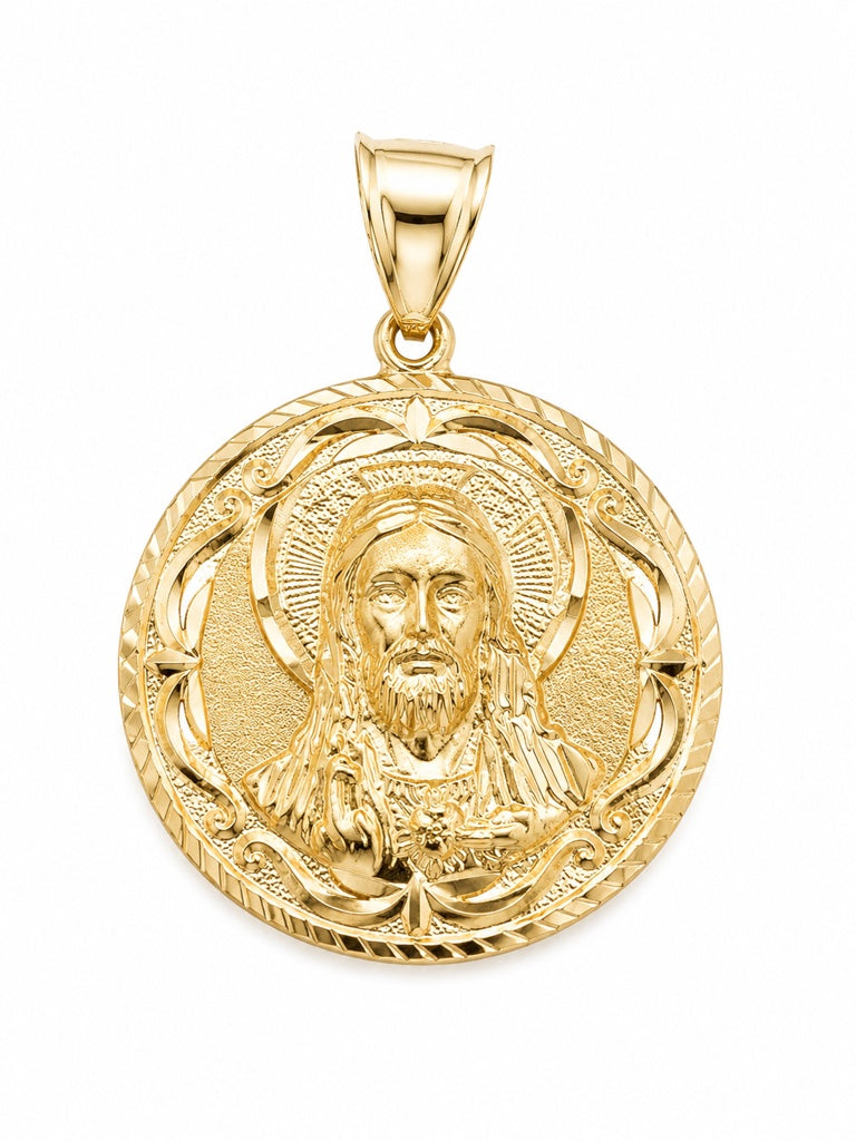 10KT ROUND JESUS PENDANT Size  Weigth 8GR