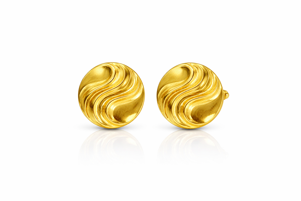 10KTWAVES VINTAGE  ROUND DESIGN EARRINGS Size  Weigth 1.9GR