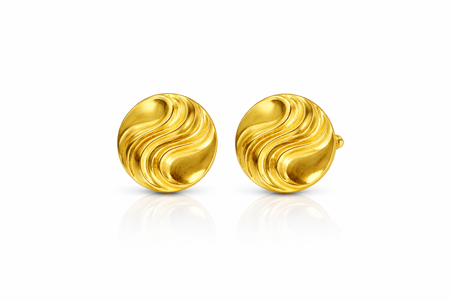 10KTWAVES VINTAGE  ROUND DESIGN EARRINGS Size  Weigth 1.9GR