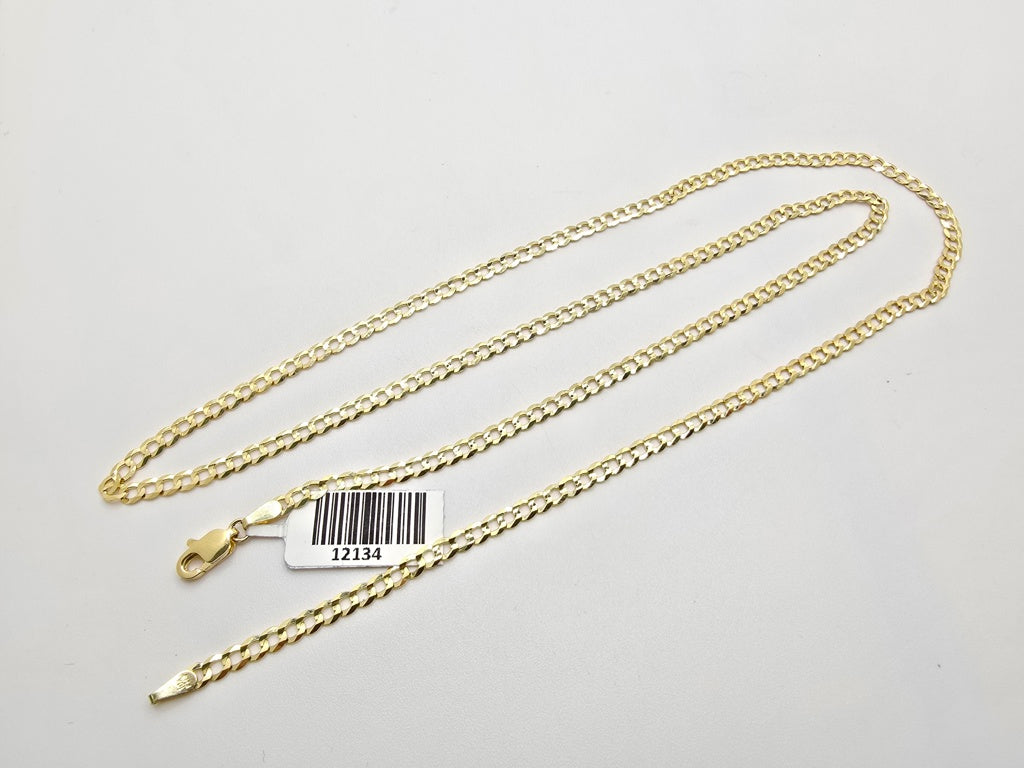 10KT SOLID CUBAN CURB FLAT CHAIN Size 20INCH 3.5MM Weight 5.2GR