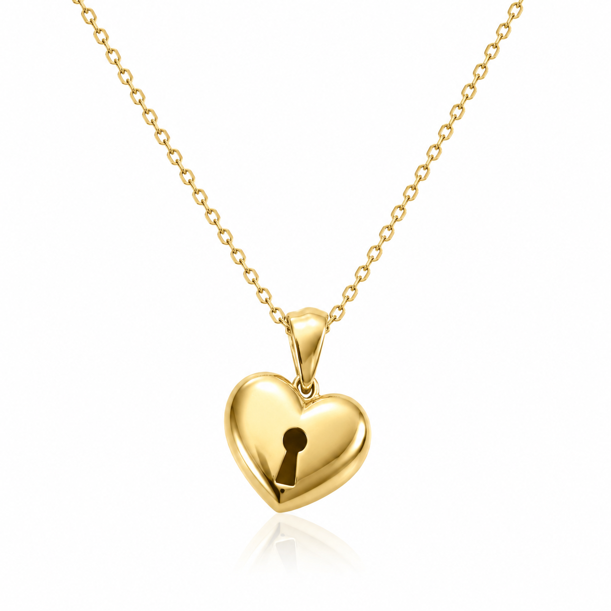 14KT SMALL GOLDEN HEART PADLOCK PENDANT Size SMALL Weigth 1.1GR