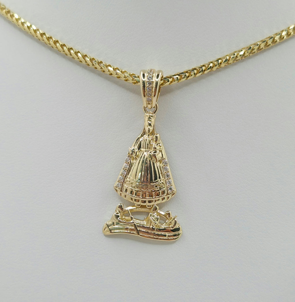 14KT CZ DETAIL SMALL CARIDAD PENDANT Weight 2.3GR