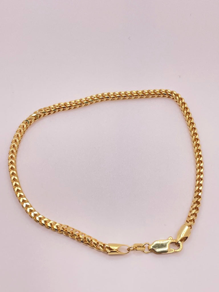 10KT FRANCO BRACELET Size 8INCH 3MM Weight 8.5GR