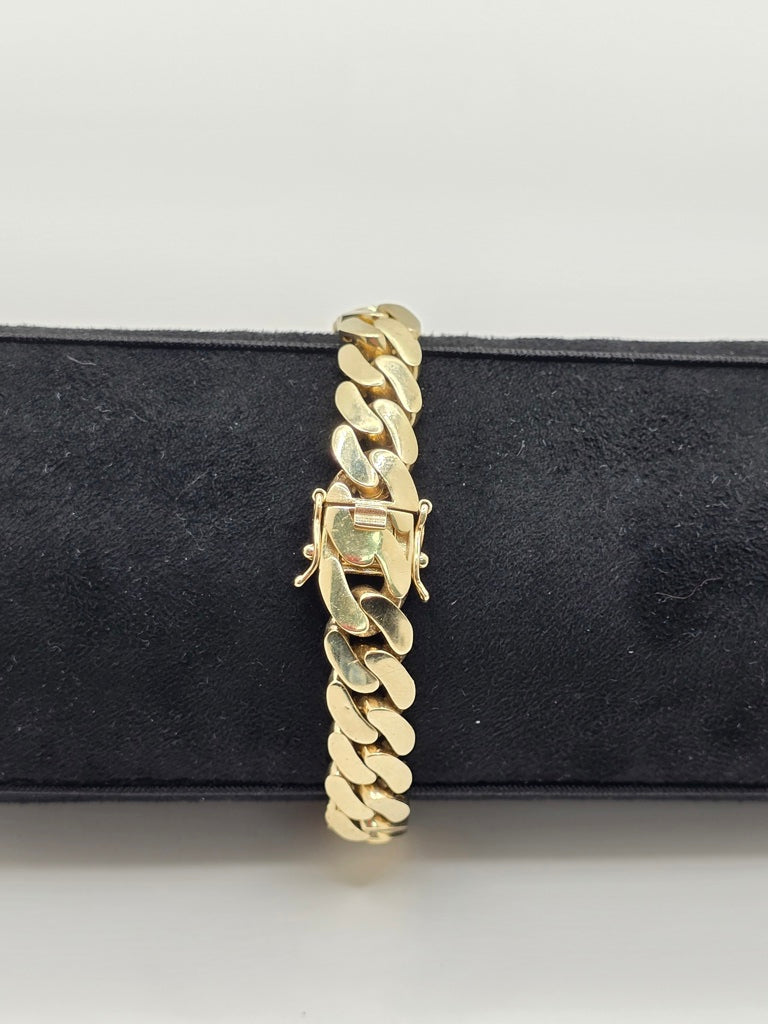 10KT HOLLOW MIAMI CUBAN BRACELET Size 7.5INCH 10MM Weight 17.5GR