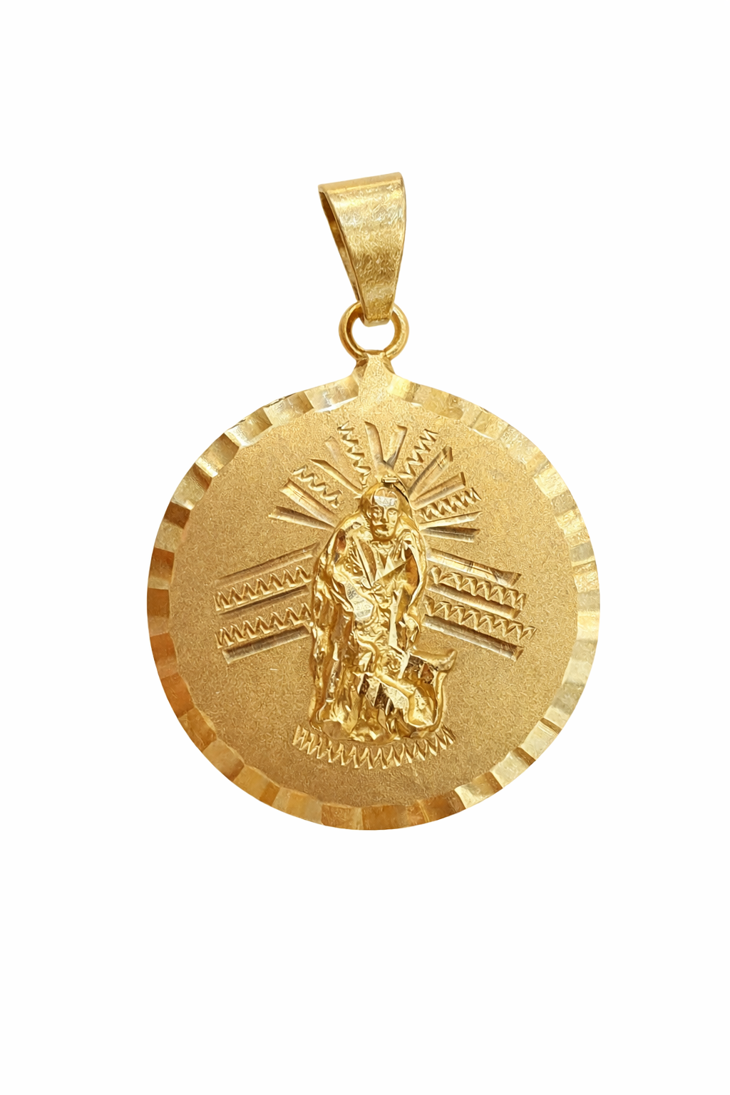 10KT SOLID ROUND SAN LAZARO PENDANT Size SMALL Weigth 3GR