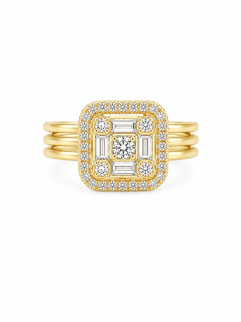 10KT SQUARE RING Size 8 3.2GR
