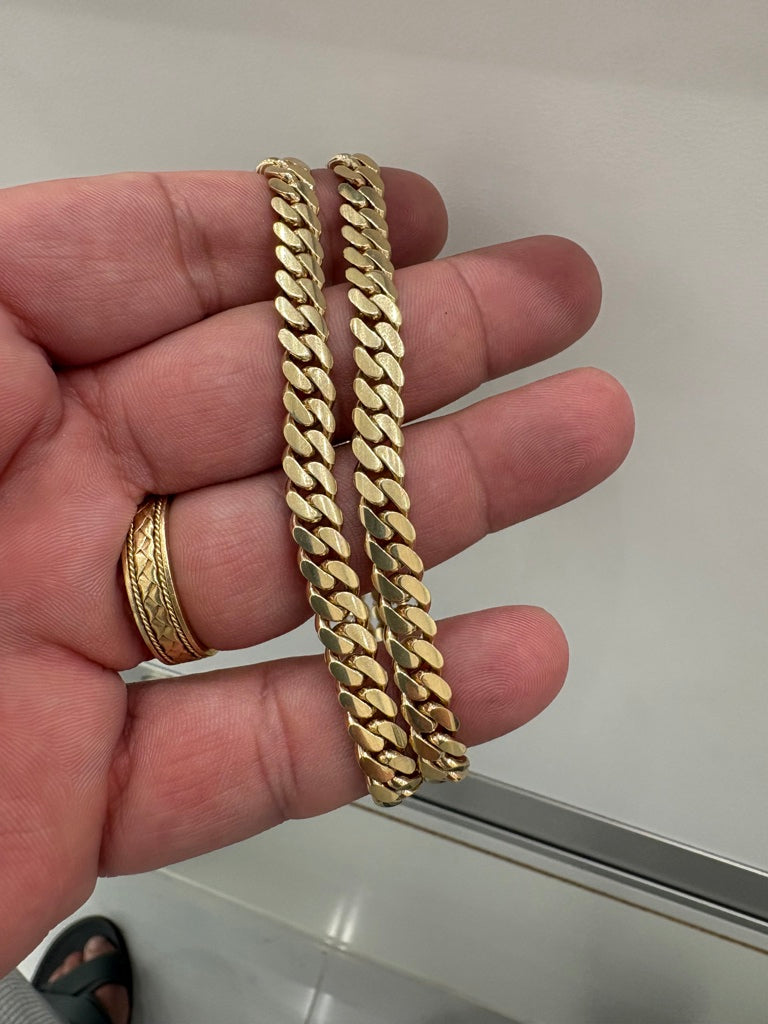 10KT SOLID MIAMI SOLID MIAMI CUBAN CHAIN Size 22INCH 6MM