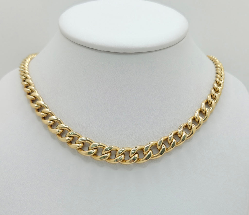 10KT DEGRADING CUBAN LINK NECKLACE Size 18INCH Weight 18.4GR