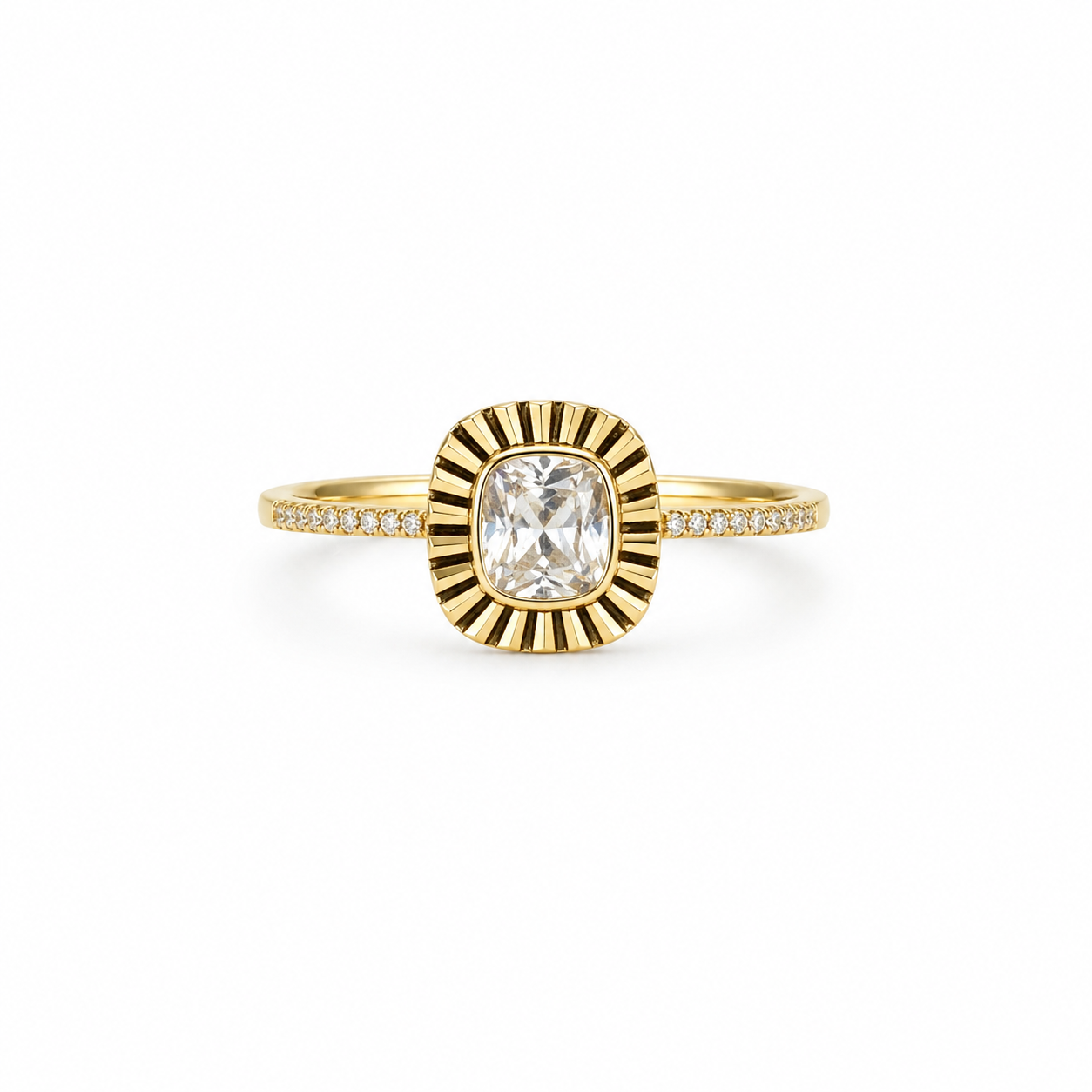 10KT SQUARE CUT RING Size 7 Weigth 1.5GR