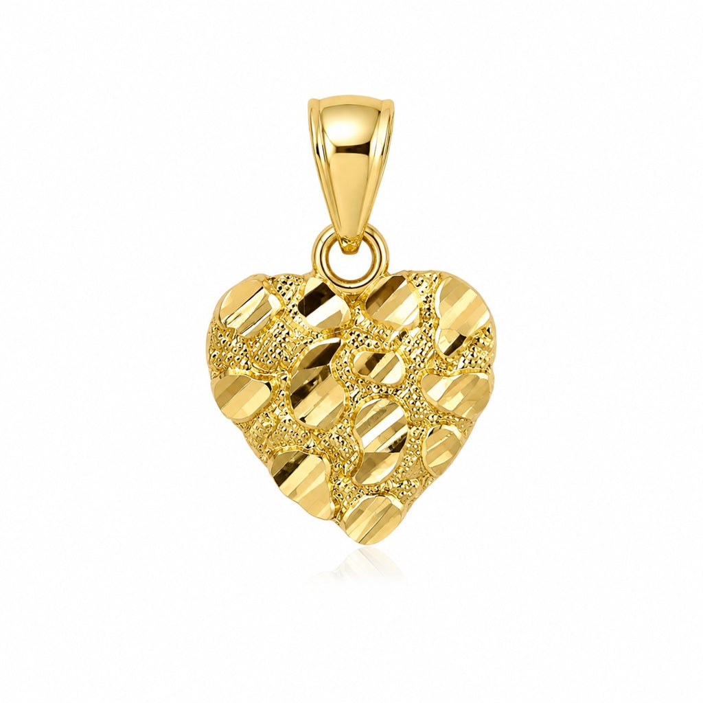 10KT NUGGETS HEART PENDANT Size  Weigth 2GR