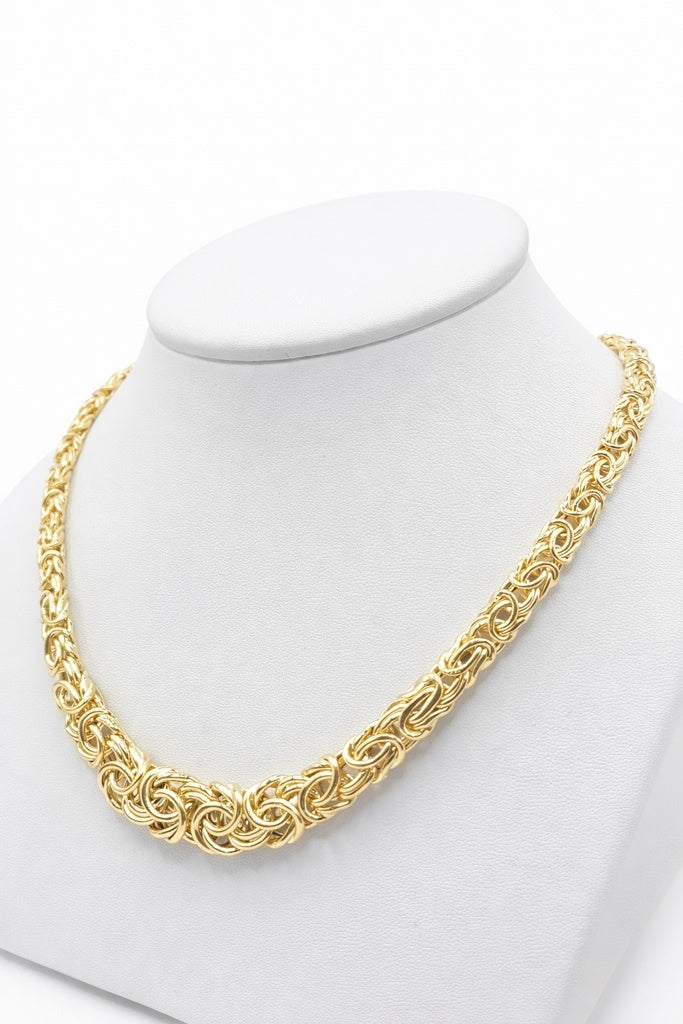 10KT DEGRADING BYZANTINE NECKLACE Size 18INCH  Weigth 17.1GR