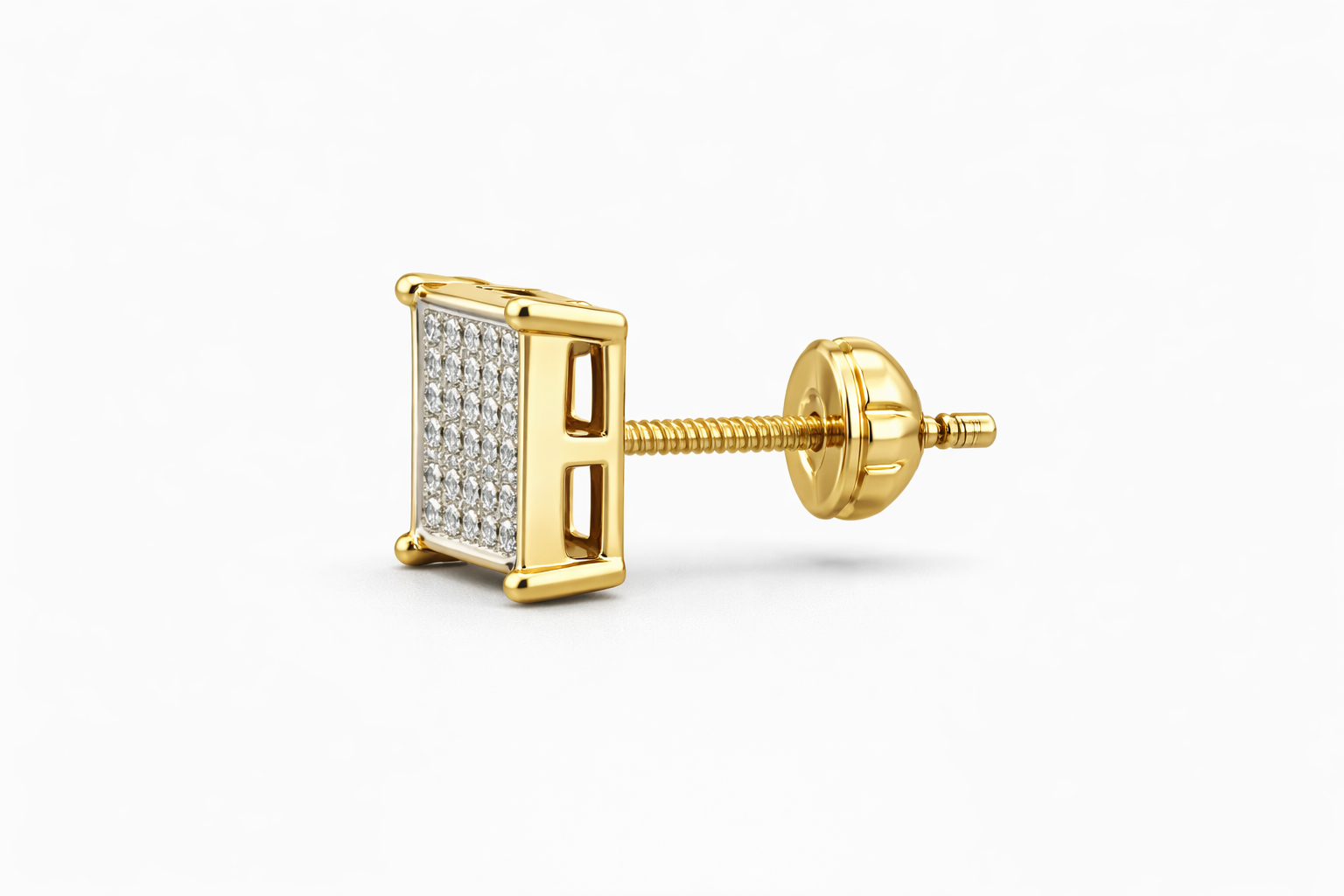 10KT SQUARE DIAMOND  EARRINGS