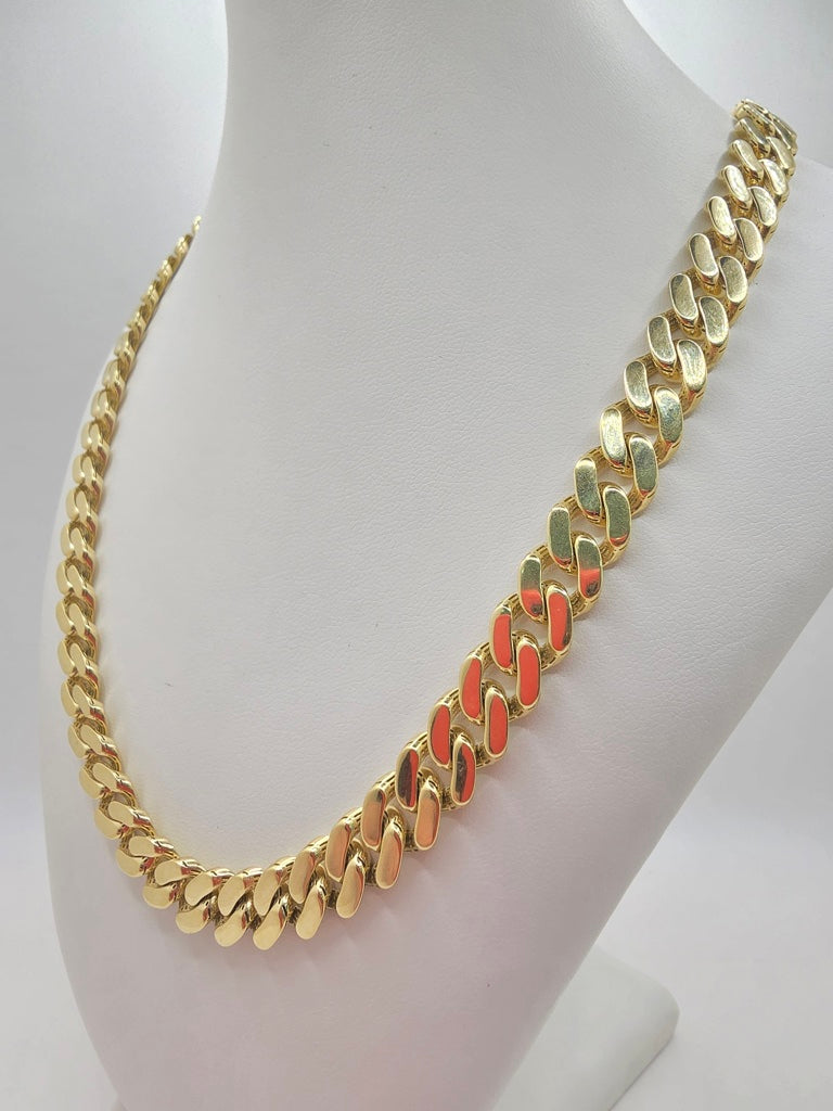 10KT PLAIN CERTIFIED MONACO CHAIN Size 13.5MM 24INCH Weight 49GR