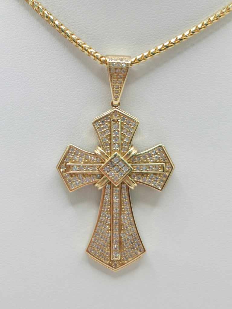14KT CZ VINTAGE DESIGN CROSS PENDANT Weight 7.7GR