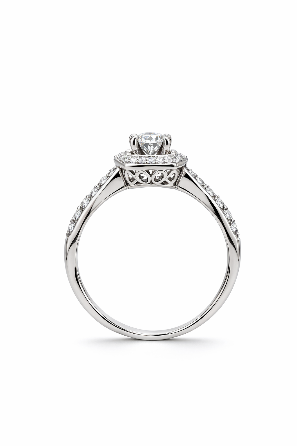 14KT SQUARE STONE CENTER ELEGANT DIAMOND RING Size 9 Weigth 4.4GR