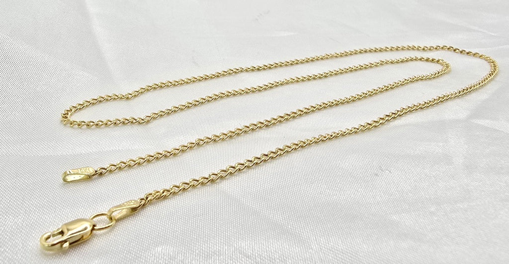 10KT HOLLOW CUBAN CURB FLAT CHAIN Size 20INCH 2MM Weight 2.1GR