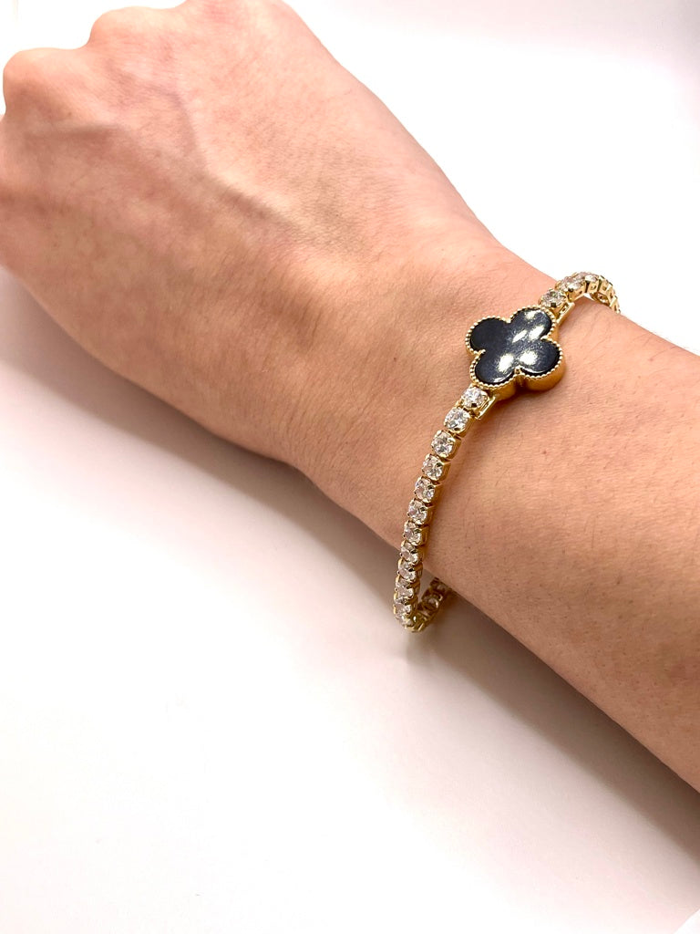 10KT FLOWER BRACELET Size 7.5INCH 3.5mm Weigth 9.2GR