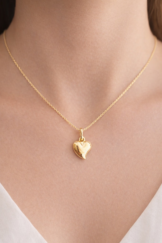 14KT TPUFFY HEART PENDANT Size 8MM SMALL Weigth 0.50GRS