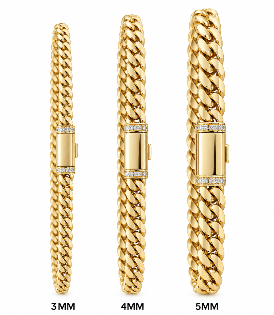 10KT LUXURY COLLECTION SOLID MIAMI BRACELET Size 8.5IN 5MM