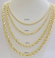 10KT HOLLOW ROPE CHAIN Size 20INCH 3MM Weight 5GR