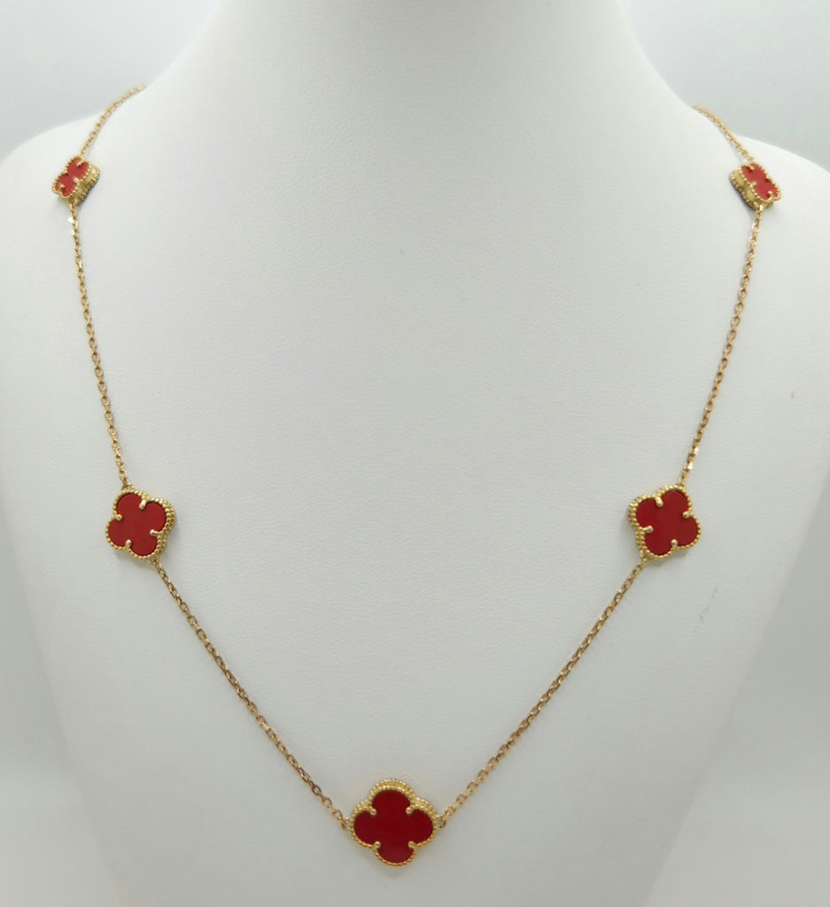 10KT MEDIUM RED CLOVER CHAIN Size 18INCH MEDIUM Weight 5.6GR