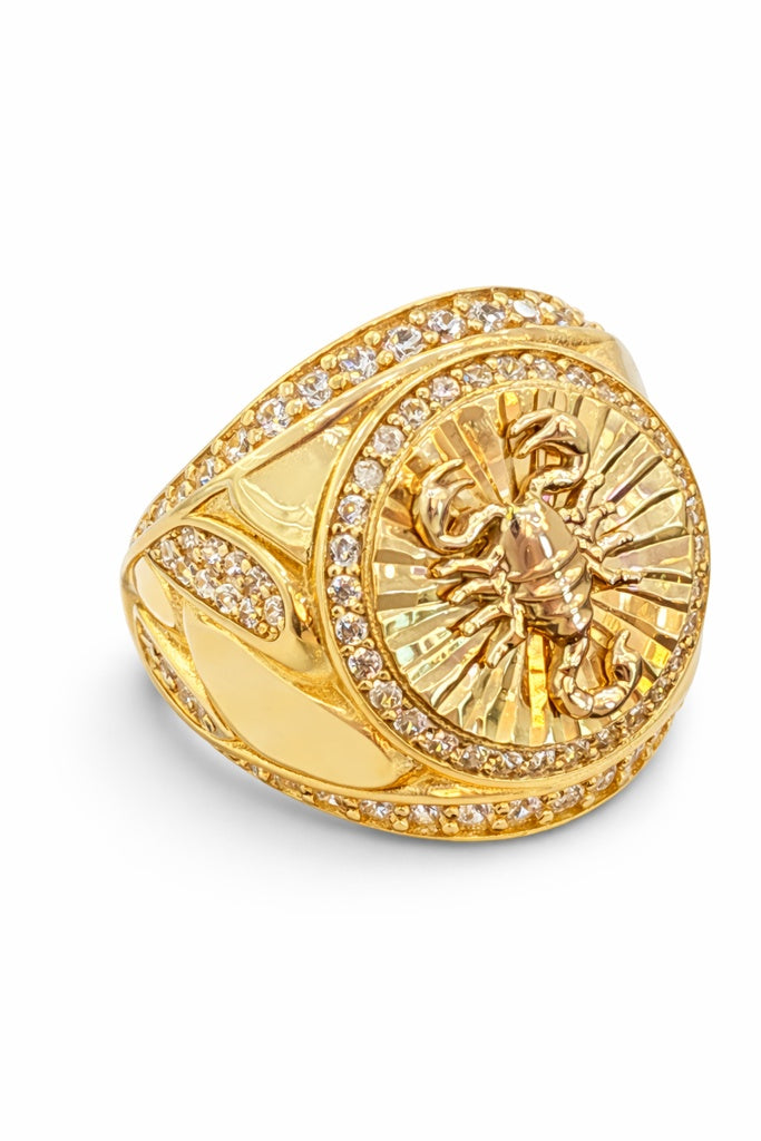 14KT CZ DETAILS SCORPION OVAL RING Size 10 Weigth 8.2GR