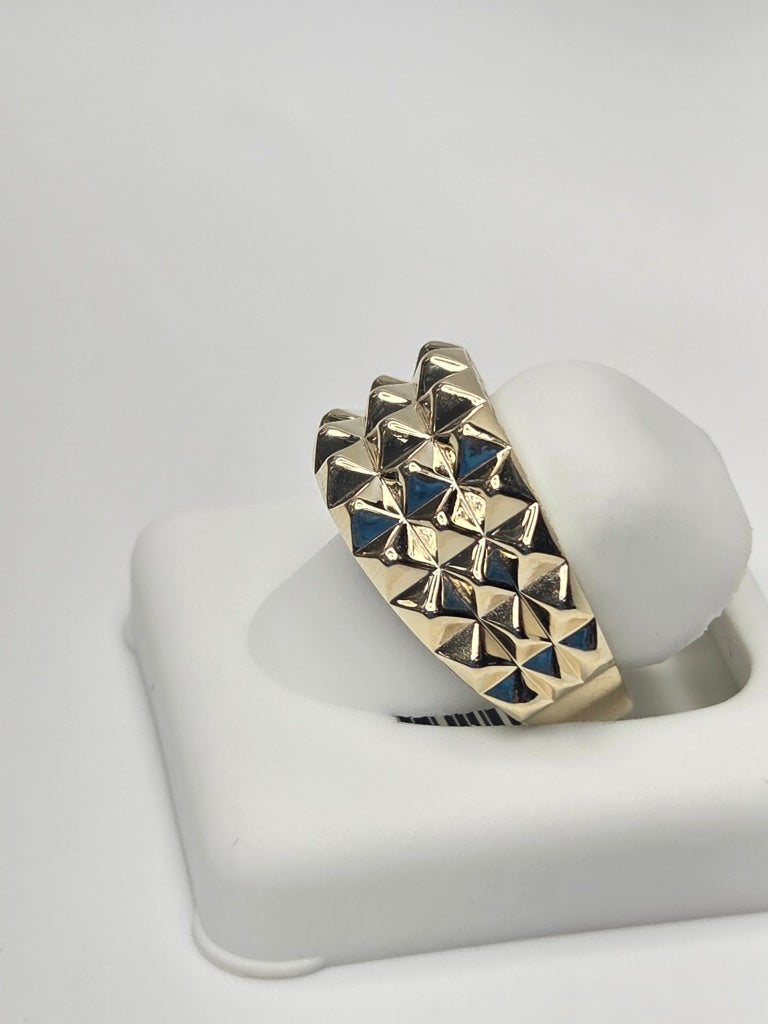 10KT MODERN SMALL PYRAMIDS WOMAN'S RING Size 8 Weigth 2.4GR