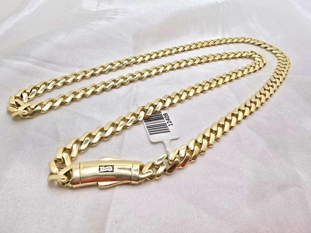 10KT PLAIN CERTIFIED MONACO CHAIN Size 6.5MM 20INCH Weight 13.8GR