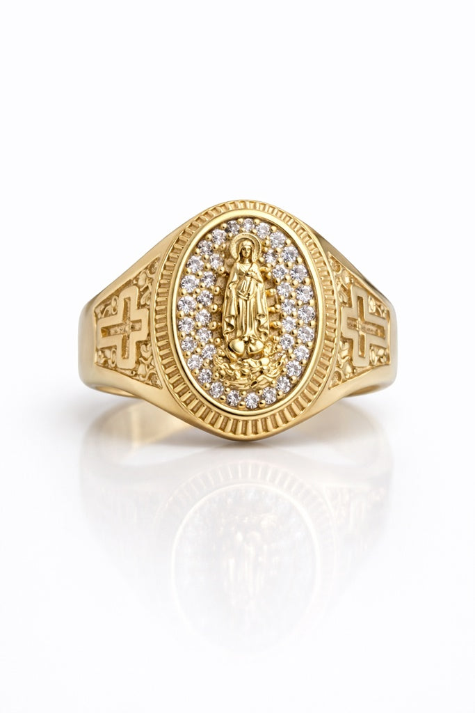 10KT VIRGEN DE LA CARIDAD RING Size 8.5 Weigth 2.4GR