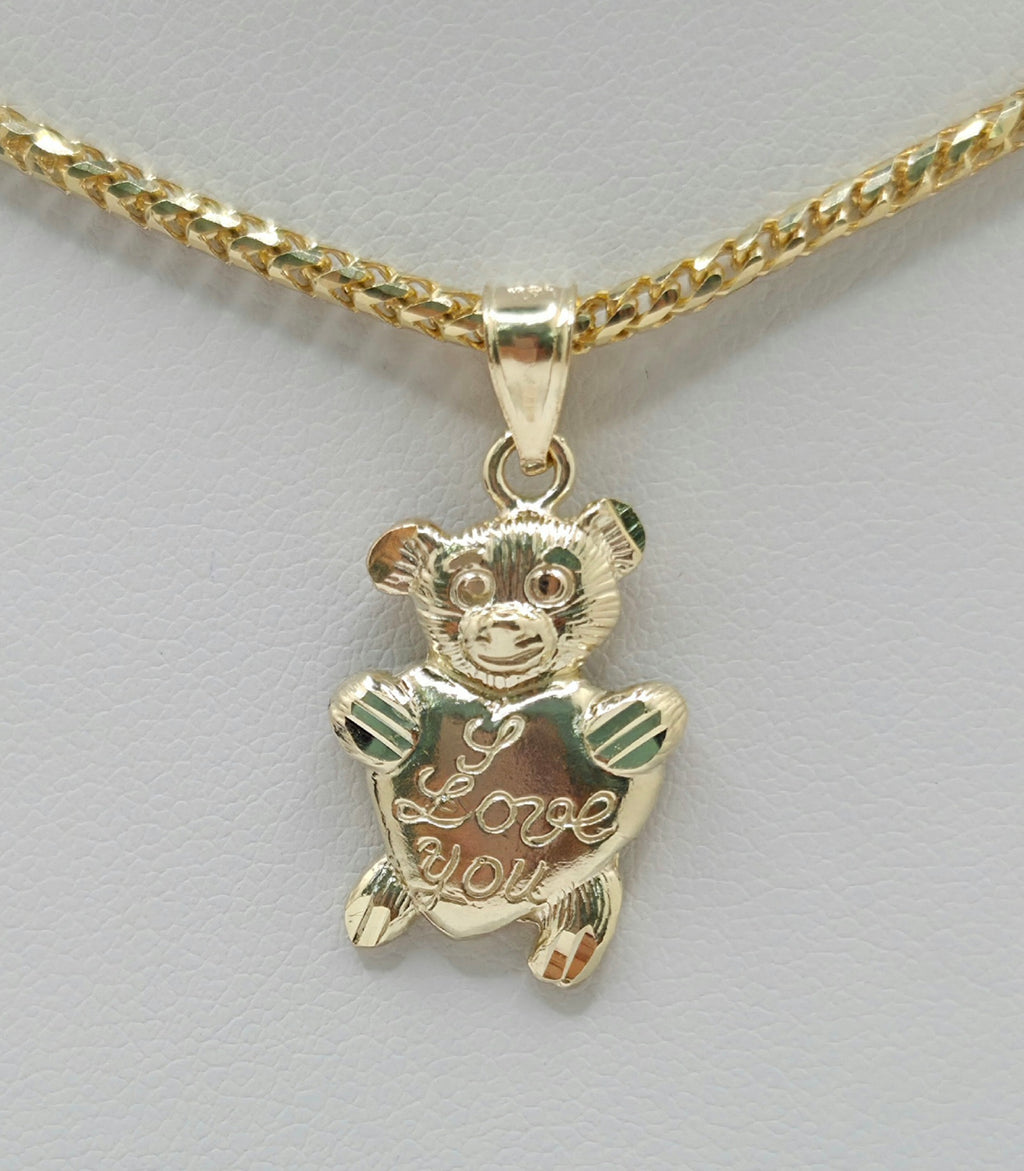 10KT LOVE YOU SMALL BEAR PENDANT Weight 2.3GR