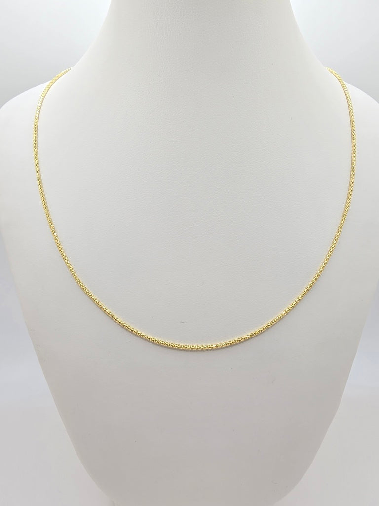 10KT POP CORN CHAIN  Size 22INCH 2MM Weight 3.5GR