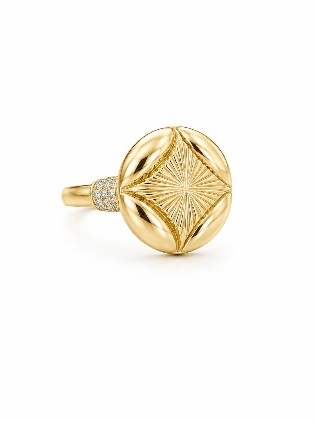 10K PUFFY ABSTRACT RING Size 8