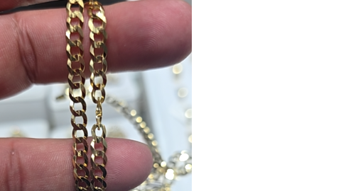 10KT SOLID CUBAN CURB FLAT CHAIN Size 20INCH 5MM Weigth 10.8GR