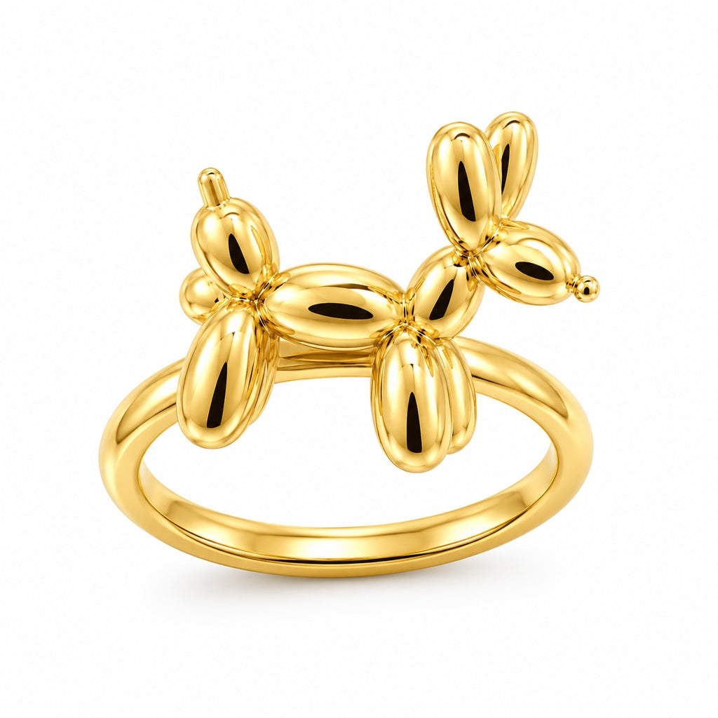 10KT BALLON DOG RING Size 6 Weigth 2.6GR