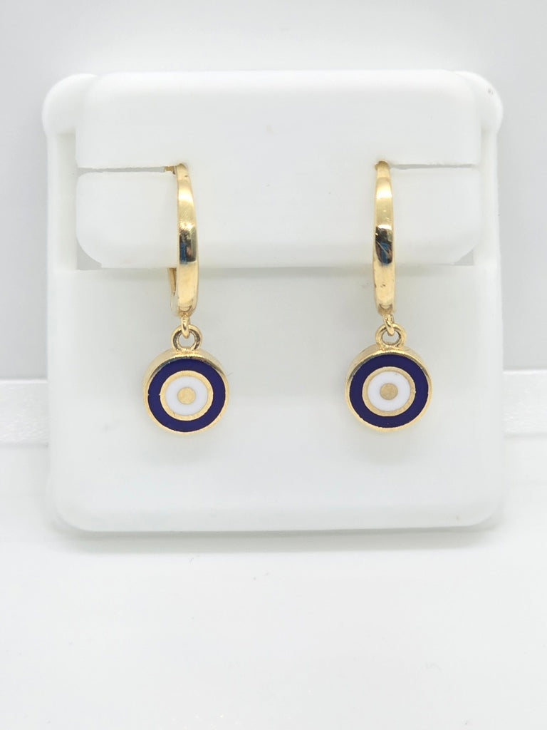 10KT PURPLE TARGET HOOP EARRINGS