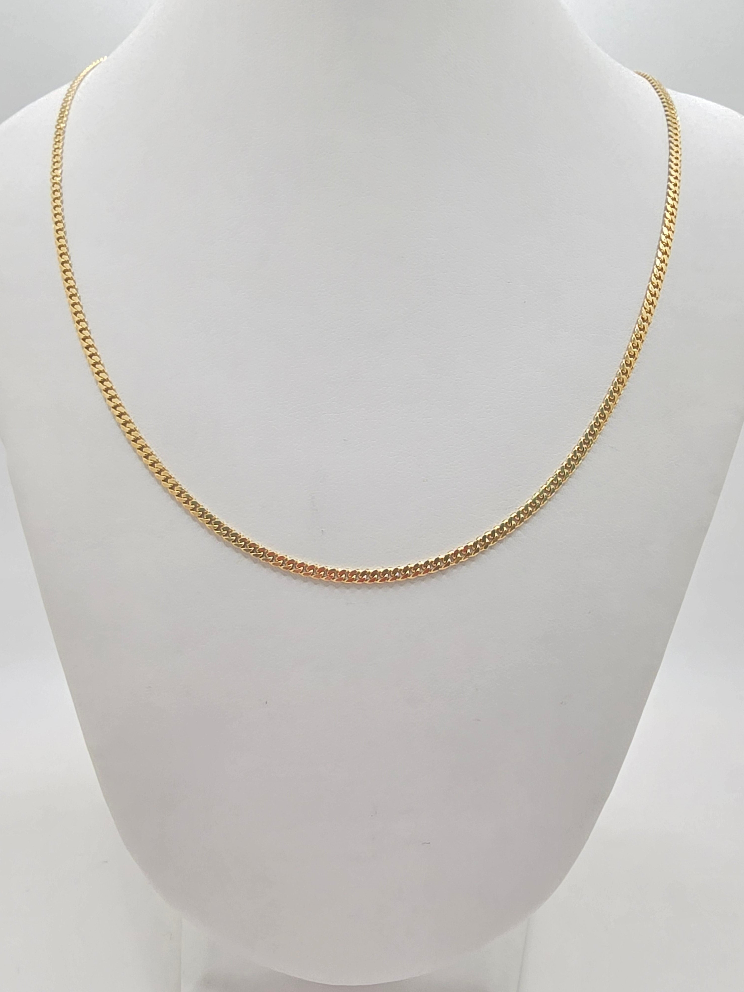 14KT SOLID MIAMI CUBAN CHAIN Size 22INCH 2.5MM Weight 9.3GR