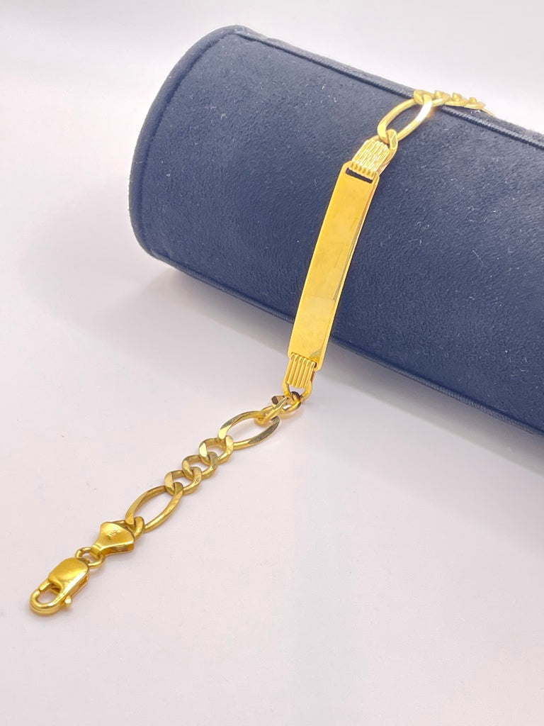 10KT ID FIGARO BRACELET Size 8INCH 7MM Weight 11.1GR