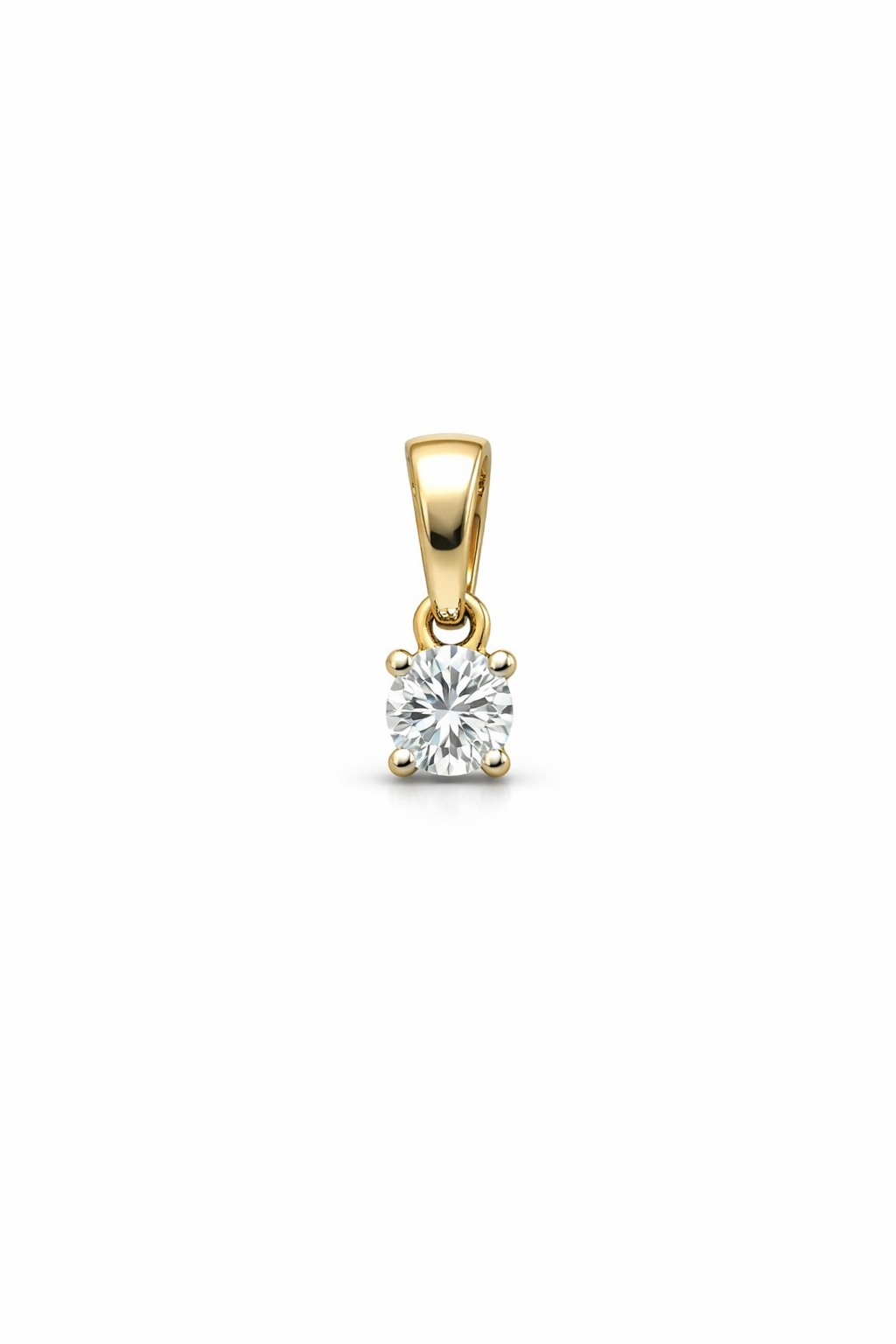 14KT EXTRA SMALL SOLITAIRE NATURAL DIAMOND PENDANT Size XS Weigth 0.3GR