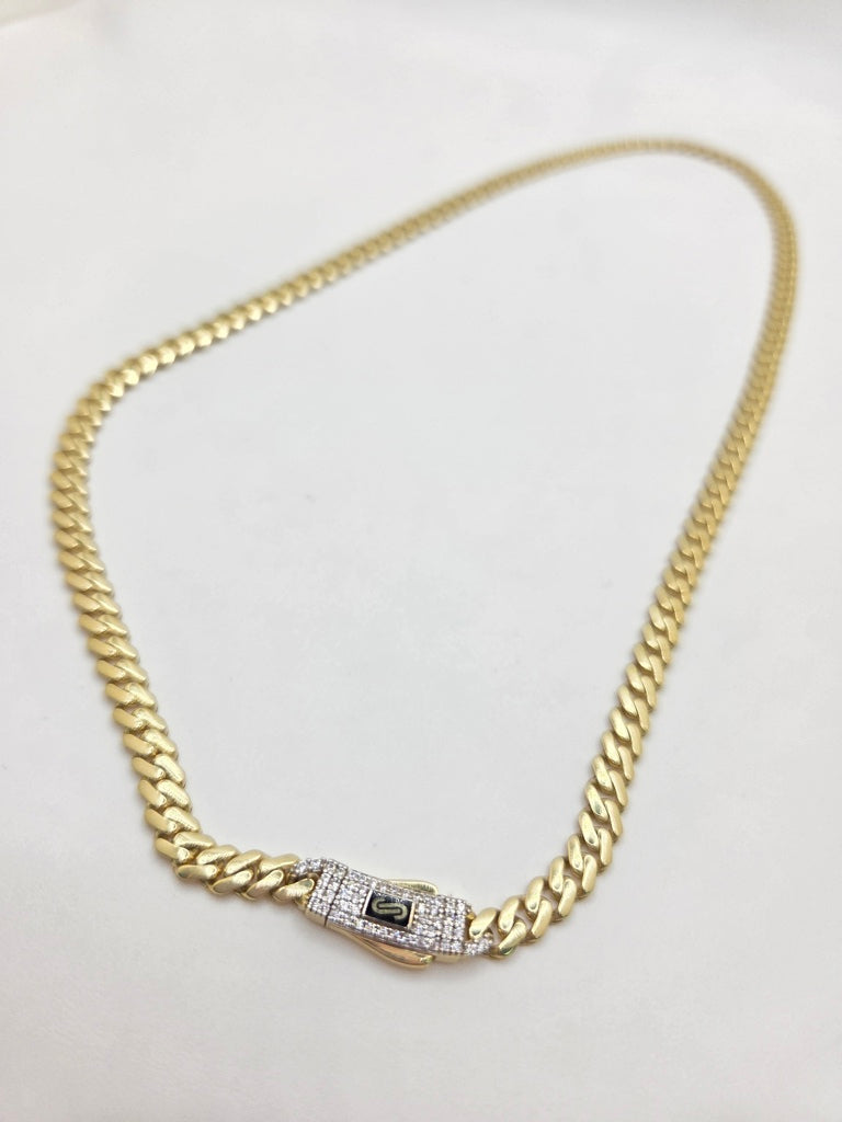 10KT CERTIFIED MONACO CHAIN CZ CLOSURE Size 5MM 20INCH Weight 12.4GR