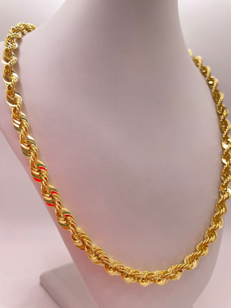 10KT ROPE STYLE CHAIN 6.5MM 20INCH