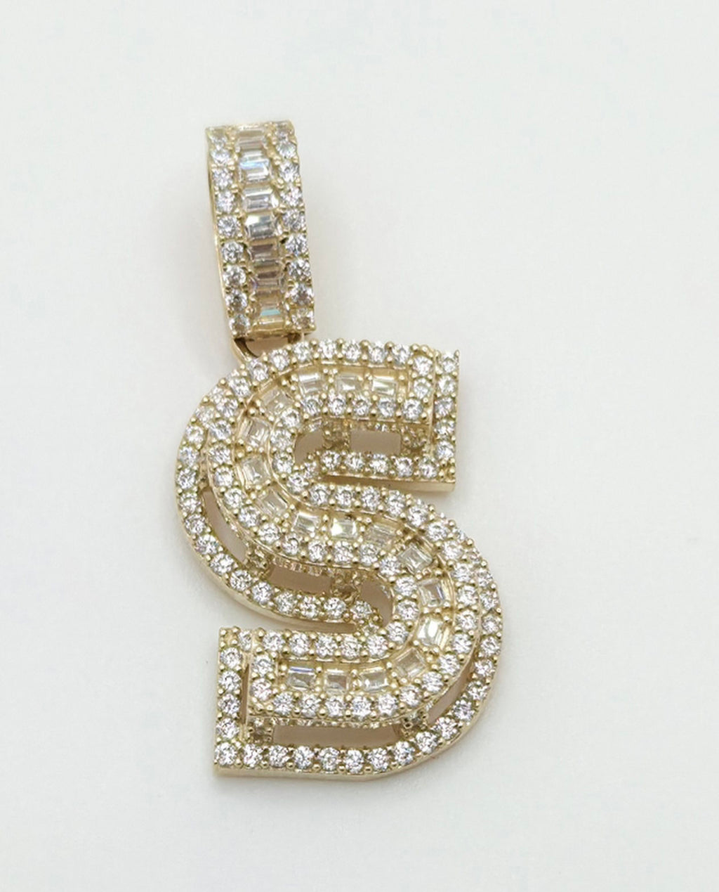 10KT MEDIUM CZ "S" LETTER PENDANT  Weight 5.4GR