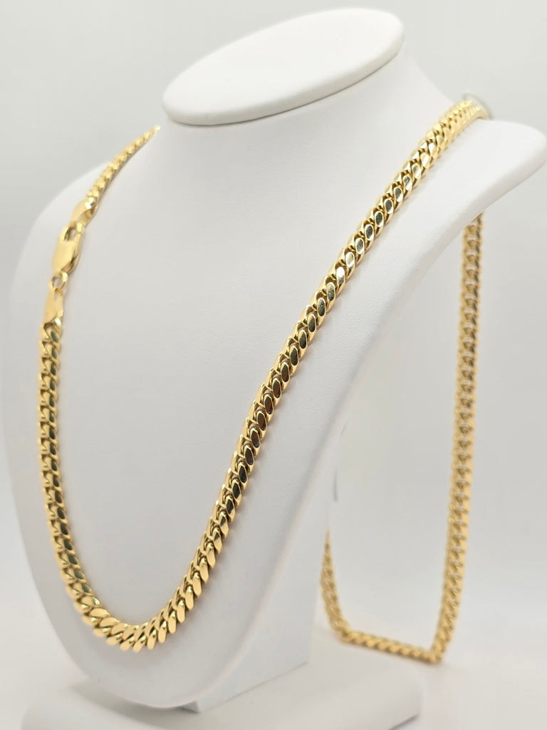 14KT SOLID MIAMI CUBAN CHAIN Size 5MM 24INCH Weight 49.2GR