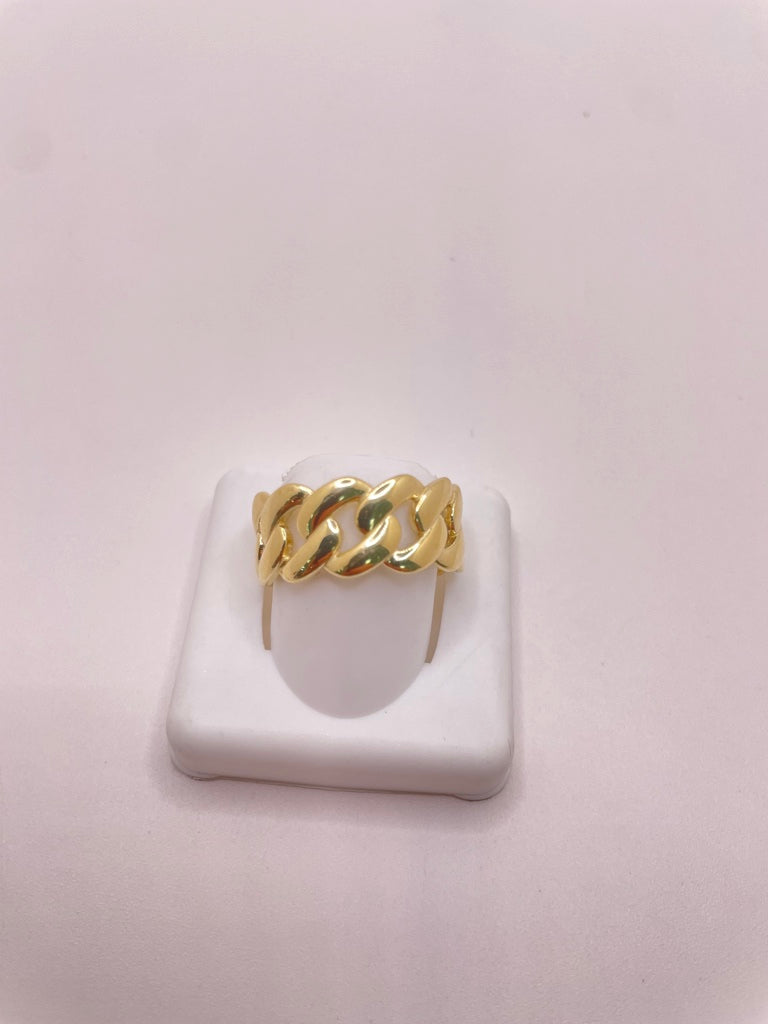 10KT MODERN PLAIN LINK STYLE RING Size 10.5 Weight 5.96GR