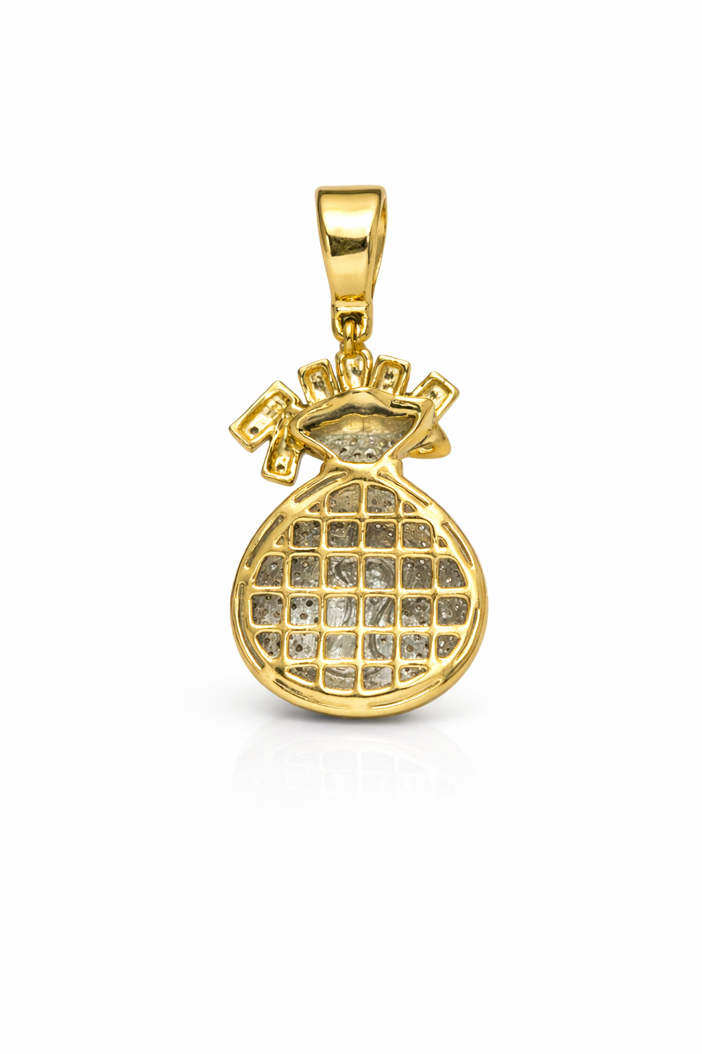10KT NATURAL DIAMOND MONEY BAG PENDANT Size 1.04CT / 10.78GM