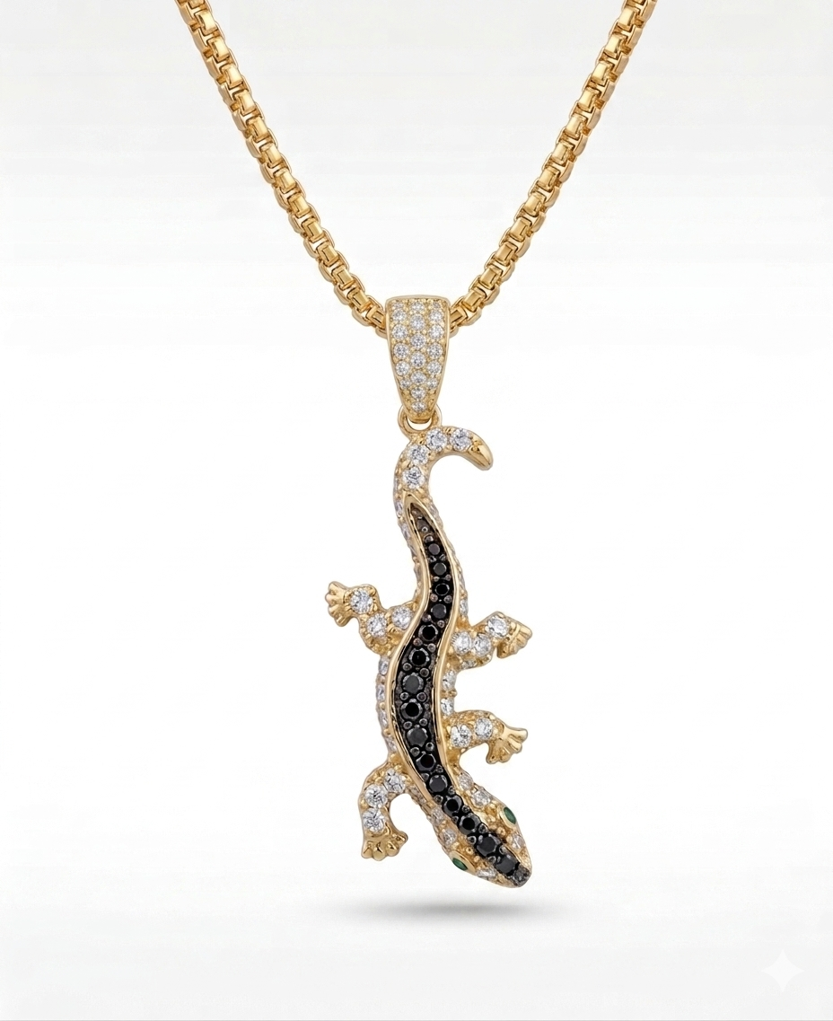 10KT LIZARD PENDANT Size  Weigth 3.7GR