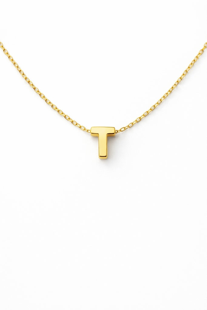 10KT CHAIN WITH LETTER "T" PENDANT Size 18 Weigth 1.25GRS
